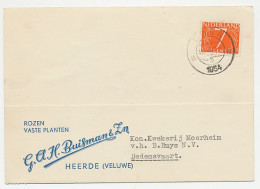 Firma Briefkaart Heerde 1954 - Rozen / Planten - Non Classés