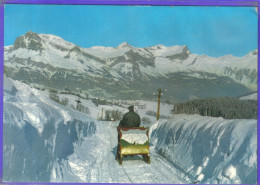 Carte Postale 73. Aiguilles Warens  Chaîne Des Fiz  Promenade En Traineau   Très Beau Plan - Autres & Non Classés