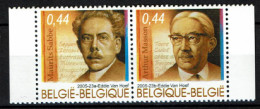 België 3464 3465 - Schrijvers écrivains - Volksliteratuur - M. Sabbe - A. Masson - Neufs