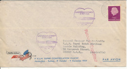 Netherlands First KLM Flight  Amsterdam - Sydney 31-10-1954 - Correo Aéreo