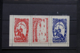 FRANCE - 3 Vignettes Se Tenant Du Concours Hippique De Menton En 1913 - L 152615 - Andere & Zonder Classificatie