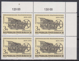 1979 , Mi 1620 ** (2) -  4 Er Block Postfrisch - 175 Jahre Österreichische Staatsdruckerei - Unused Stamps