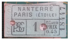 Ticket Du Tramway Du Paris Saint-Germain 1878/1935 - Andere & Zonder Classificatie