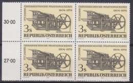 1979 , Mi 1620 ** (4) -  4 Er Block Postfrisch - 175 Jahre Österreichische Staatsdruckerei - Nuovi