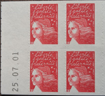 Variété 3419-C1 Décalage Impression Des Timbres Date 25.07.01 Carnet Luquet 10 TVP Rouge Faciale 14.30€ - Modern : 1959-…