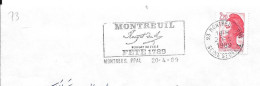 Lettre Entière Flamme 1989 Montreuil Seine Saint Denis - Oblitérations Mécaniques (flammes)