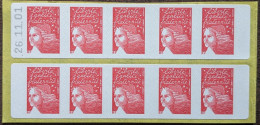 3419-C3 Date 26.11.01 Carnet Luquet 10 TVP Rouge Faciale 14.30€ - Modern : 1959-…