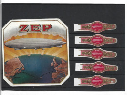 UNITED STATES OF AMERICA USA - CIGAR LABELS BAND ZEP - USS LOS ANGELES GRAF ZEPPELIN AVIATION - Advertising