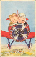- Thèmes Div -ref-WW71- Illustrateurs - Départ Pour La Lune Sans Escale - Enfants - Avion - Aviation - - Hedendaags (vanaf 1950)
