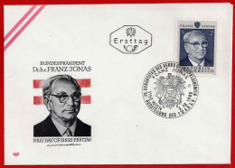 FDC  70. Geburtstag Des Bundespräsidenten Dr. H.c. Franz Jonas 1899 - 1974 Vom 3.10.1969 - ANK 1345   Kat. Preis 2,50 - FDC