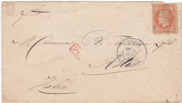 FRANCIA - STORIA POSTALE - BUSTA  - PARIS - VIAGGIATA  PER ASTI - ITALIA- 1869 - 1863-1870 Napoleon III With Laurels