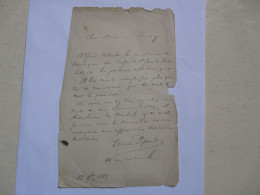 LETTRE AUTOGRAPHE - CORRESPONDANCE Adressée à Mr SARCEY Critique Dramatique - Palmes Académiques - Recommandation 1887 - Historical Documents