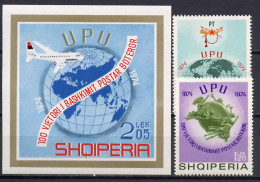 Albania 1974 UPU Centenary Set Of 2 + S/s MNH - U.P.U.