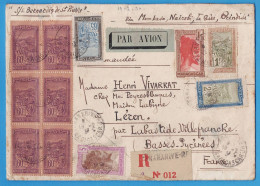 LETTRE RECOMMANDEE PAR AVION DE 1934 - TAMATAVE (MADAGASCAR) FRANCE VIA MOMBASA, NAIROBI, LE CAIRE, BRINDISI - Storia Postale