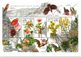 **A 524 - 525 Slovakia Low Tatra Flora And Fauna 2012 Beetle Orchid Bird Flower Rodent Butterfly Locust - Schmetterlinge