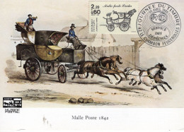 Journée Du Timbre - Malle-poste Briska Mail Coach (1842) - France Maxi Carte   - Maxi Carte FDC - Stage-Coaches