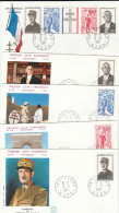 France - 1970 - 5 FDC Charles De Gaulle - Premier Jour Lille - 1970-1979