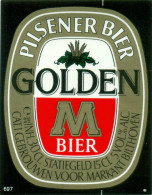 Oud Etiket Bier Golden M Bier - Brouwerij / Brasserie Bavaria Te Lieshout - Bière