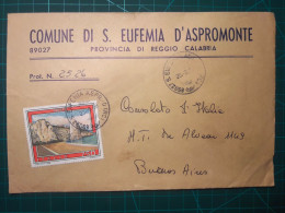 ITALIE, Enveloppe Communale Appartenant à "la Comune Di S. Eufemia D' Aspromonte". Distribué à Buenos Aires, Argentine A - 1981-90: Used