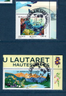 France 2024.Jardin Du Lautaret & Faune Sous Marine. Cachet. Rond Gomme D'origine - Usati