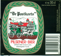 Oud Etiket Bier De Postkoets Pilsener Bier - Brouwerij / Brasserie Bavaria Te Lieshout - Cerveza