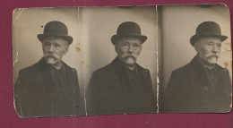 260524B - PHOTO IDENTITE ANCIENNE TRIPTYQUE - GENEALOGIE HENRI MULLER Chapeau Melon - Identified Persons