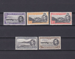 ASCENSION 1938, SG# 38b-44a, KGVI, Part Set, Perf.13, MH - Ascension