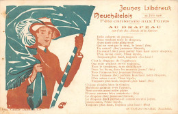 NEUCHÂTEL - Jeunes Libéraux Neuchâtelois - Fête Cantonal Aux Ponts - 24 Juin 1906 - Ed. M. Courvoisier  - Neuchâtel