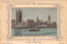 LONDON City Of Westminster - Houses Of Parliament - WOVEN IN PURE SILK - Publ. W. H. Grant & Co.  - Otros & Sin Clasificación