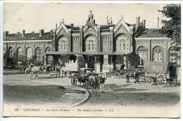 CPA Ecrite En 1925 * CAMBRAI La Gare Annexe ( Animée Attelages Calèche ) LL Editeur - Cambrai