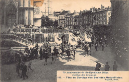 BRUXELLES - 75ème Anniversaire De L'Indépendance - Cortège Des Drapeaux - Tête Du Cortège Des Sociétés Mutuellistes - Ed - Festivals, Events