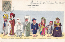 Algérie - CARICATURE Par ASSUS - Types Algériens - Juive, Mauresque, Napolitain, Cireur, CaÏd, Barbier, Etc. - Ed. Assus - Autres & Non Classés