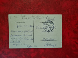 LETTRE/CARTE BELGIQUE 1914 FELDPOST FELDPOSTSTATION POUR BEBLENHEIM CARTE GAND  EXPOSITION INTERNATIONALE 1913 SECTION F - Autres & Non Classés