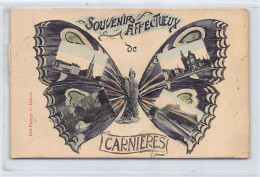 Belgique - CARNIÈRES (Hainaut) Souvenir Affectueux - Femme Papillon - Ed. G. DELTOUR - Other & Unclassified
