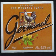 étiquette Bière France: Biere  Ambrée Germinal  6,5%  75 Cl Brasserie De St Amand 59 " Coq, Chevalet De Mines" - Cerveza