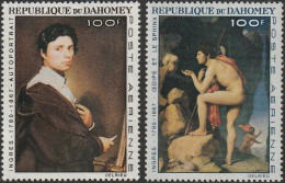 DAHOMEY 1967  -   PAINTINGS BY  INGRES.  SELF-PORTRAIT ET OEDIPUS AND THE SPHINX - Benin – Dahomey (1960-...)