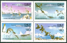 ARCTIC-ANTARCTIC, CHILE 1986 ANTARCTIC FAUNA BLOCK OF 4** - Fauna Antartica