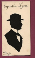 260524B - CARTE TOURISME SILHOUETTE - Homme Moustache Canotier EXPOSITIONLYON - Silhouettes