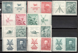 Tchécoslovaquie 5 Séries Avec Vignettes (1937-38) : 329-30 ; 333-4 ; 337 ; 338-9 ; 340-2 - **MNH - Unused Stamps