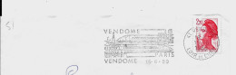 Lettre Entière Flamme 1989 Vendome Loir Et Cher - Oblitérations Mécaniques (flammes)