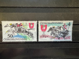 2 Sellos Nuevos Checoslovaquia 1990 Serie Completa Pardubice Steeplechase - Unused Stamps