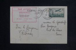 FRANCE - Cachet Du 1er Vol De Grenoble Sur Carte Postale Par Avion En 1936 Pour Pont De Claix - L 152639 - 1927-1959 Lettres & Documents