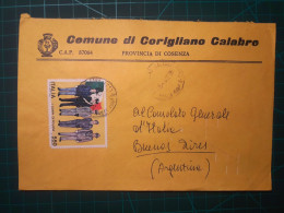 ITALIE, Enveloppe Communale Appartenant à "la Comune Di Corigliano Calabro". Distribué à Buenos Aires, En Argentine Avec - 1981-90: Used