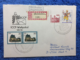 DDR - 1990 R-Brief Aus Rüdersdorf - SST "ICCF Fernschach Weltpokal" (2DMK022) - Briefe U. Dokumente