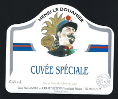 Etiquette Vin  Henri Le Douanier Cuvée Spéciale Jean Paul Jamet Courthézon 84 - Côtes Du Rhône