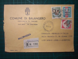 ITALIE, Enveloppe Communale Appartenant à "la Comune Di Balangero". Distribué Au Consulat Général D'Italie à Buenos Aire - 1981-90: Gebraucht