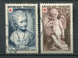26500 FRANCE N°876/7° Croix-Rouge : Houdon, Falconet  1950  TB - Used Stamps