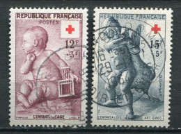 26498 FRANCE N°1048/9° Croix-Rouge : J-B Pigalle, Statue Grecque  1955 TB - Usati