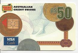 CCE010 AUSTRALIA CARD CREDIT UNION $50 VISA CASH SCARCE - Tarjetas De Crédito (caducidad Min 10 Años)