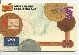 CCE009 AUSTRALIA CARD CREDIT UNION $5 VISA CASH SCARCE - Krediet Kaarten (vervaldatum Min. 10 Jaar)